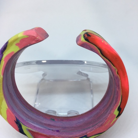 Handmade Polymer Clay Bracelet, Handmade Jewelry, Bangle Bracelet - Picture 4 of 5